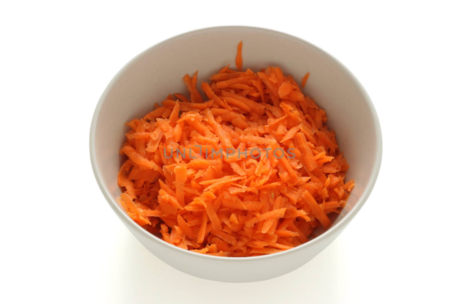 Cut carrot in a bowl