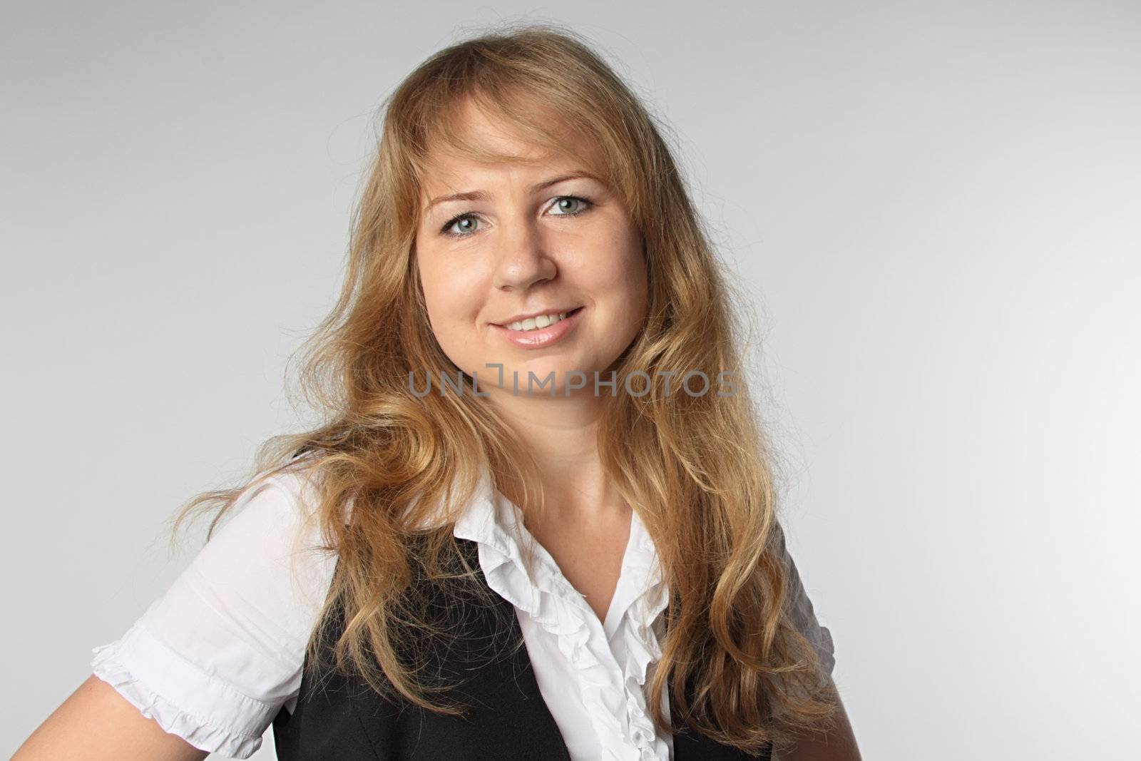 portrait of a beautiful young and very happy girl