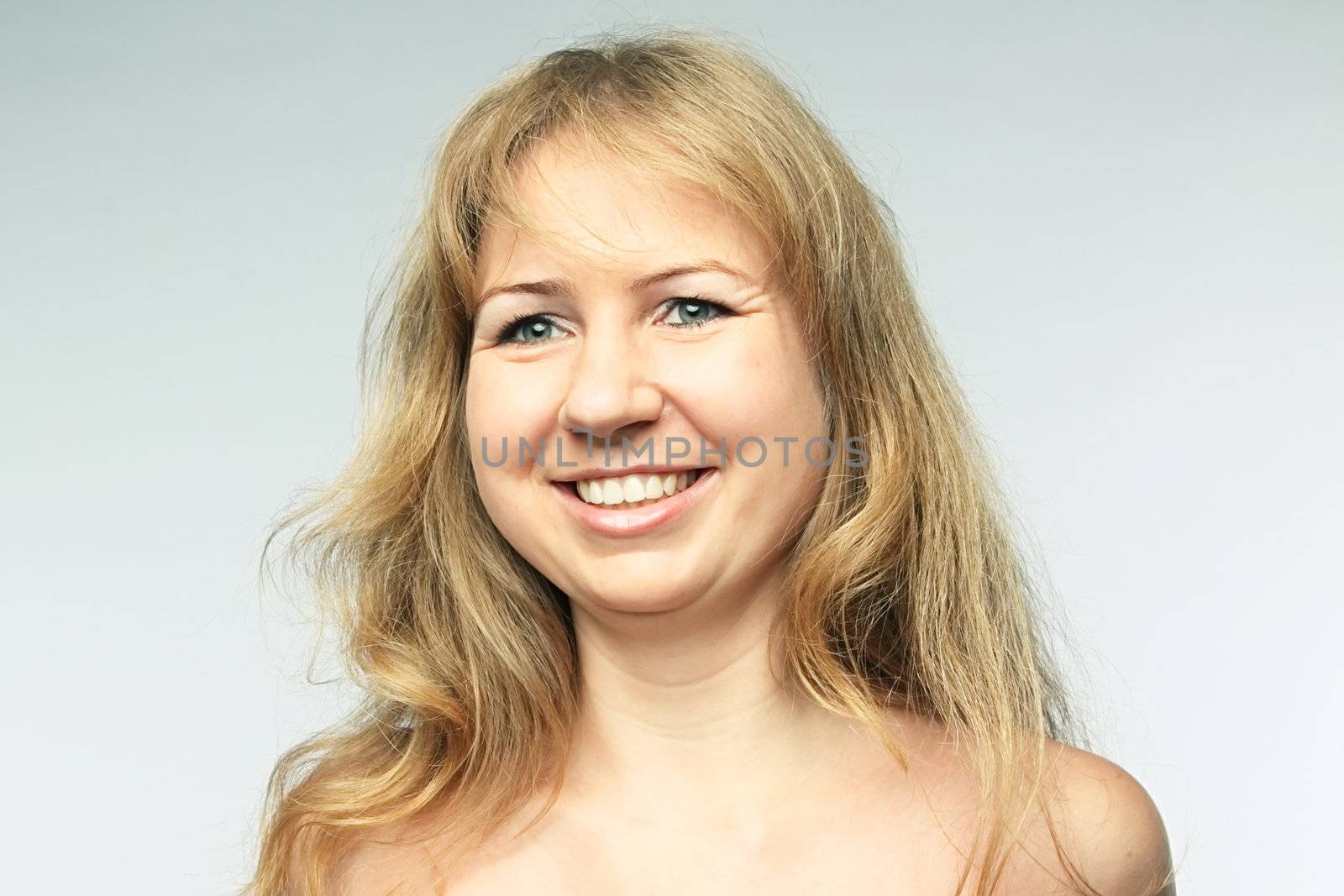 portrait of a beautiful young and very happy girl
