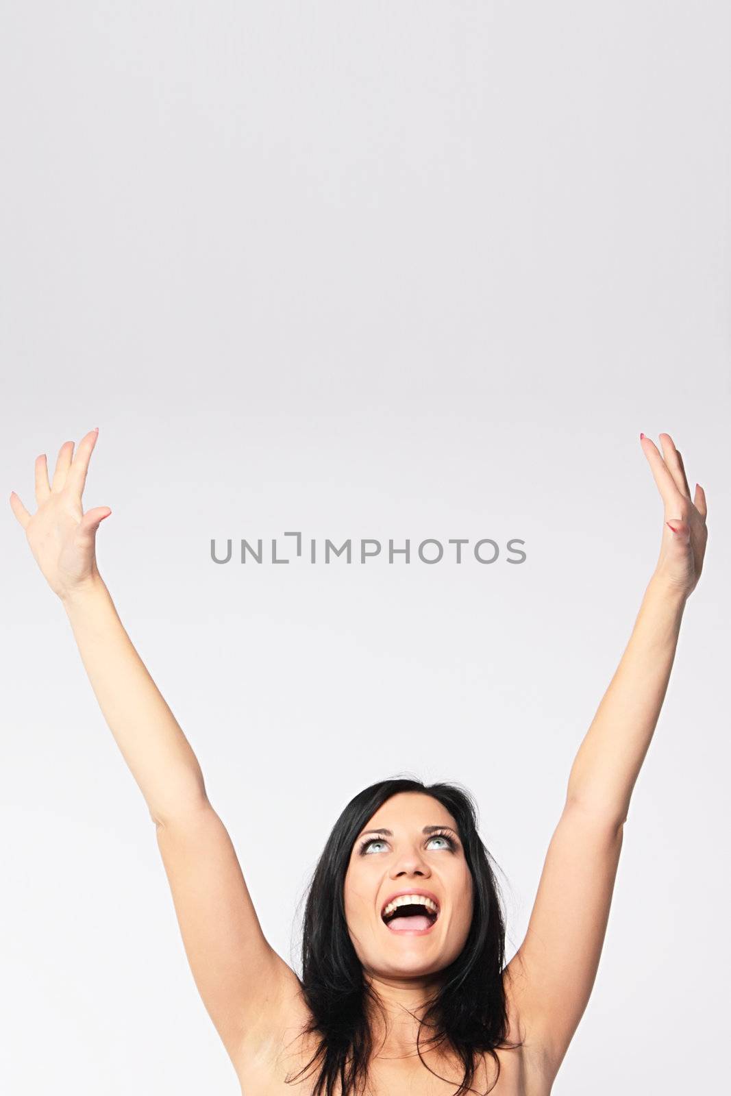 portrait of a beautiful young and very happy girl