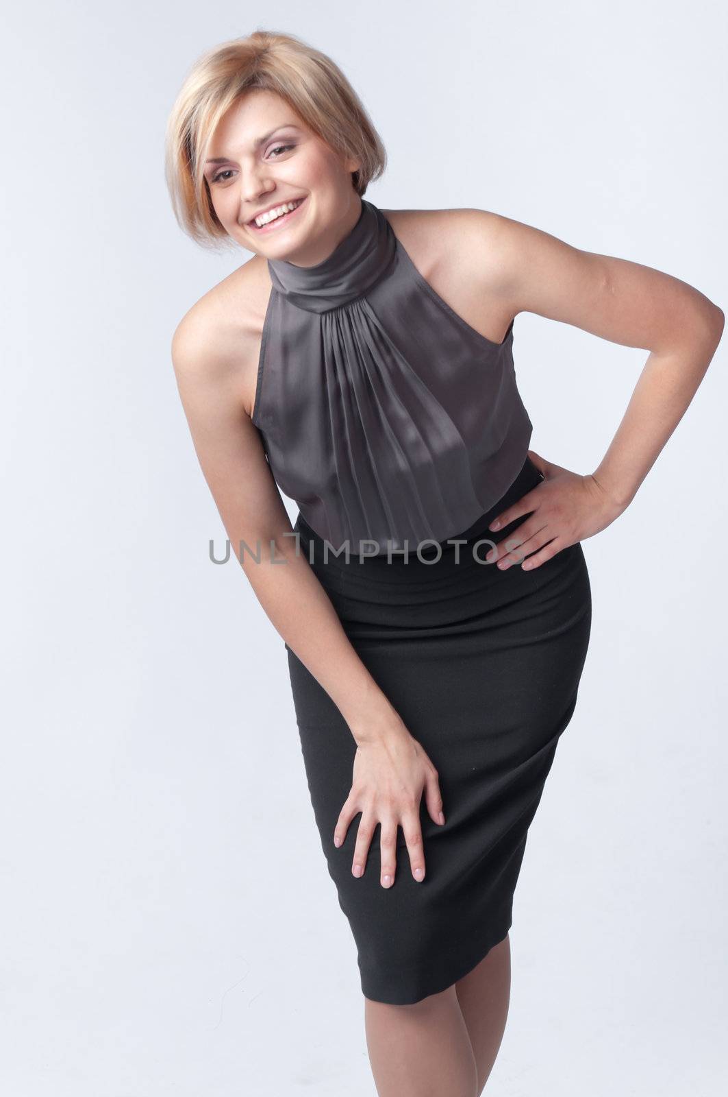 portrait of a beautiful young and very happy girl