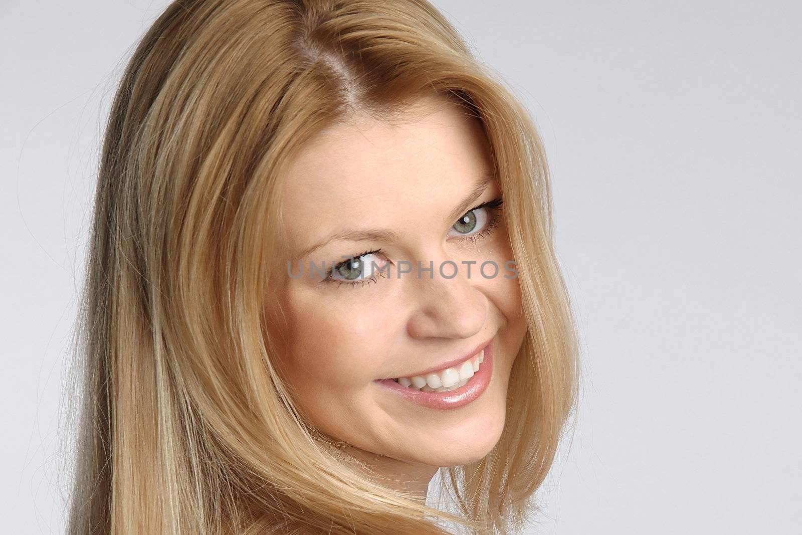 portrait of a beautiful young and very happy girl
