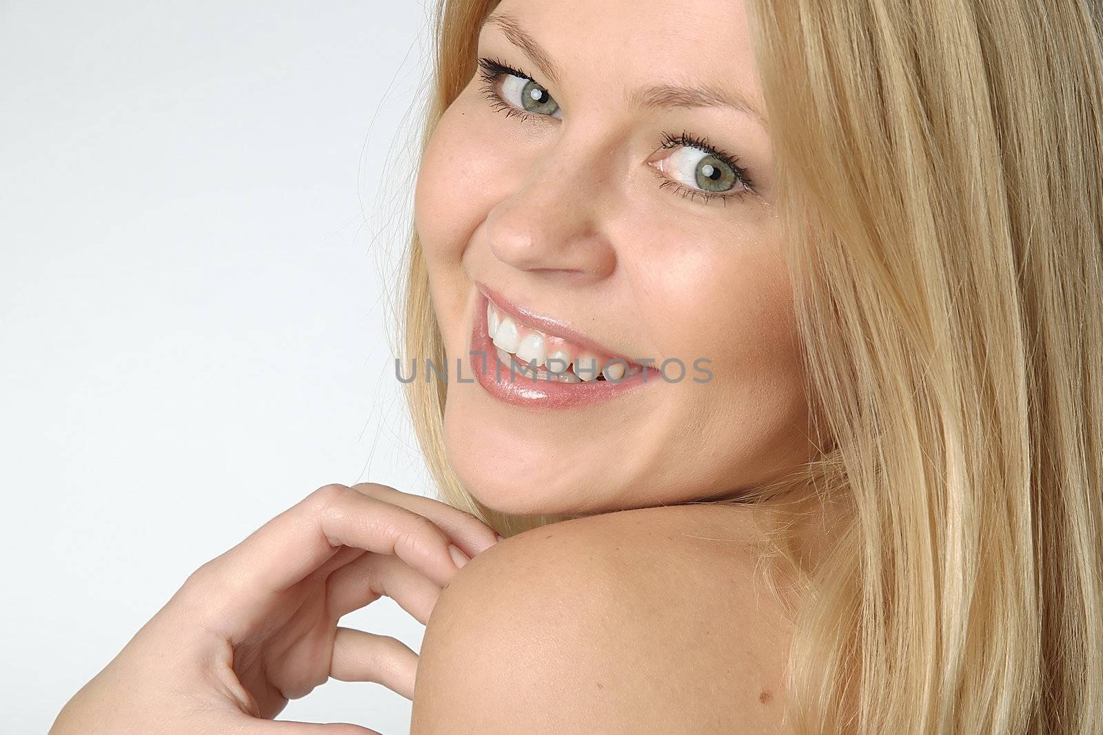 portrait of a beautiful young and very happy girl