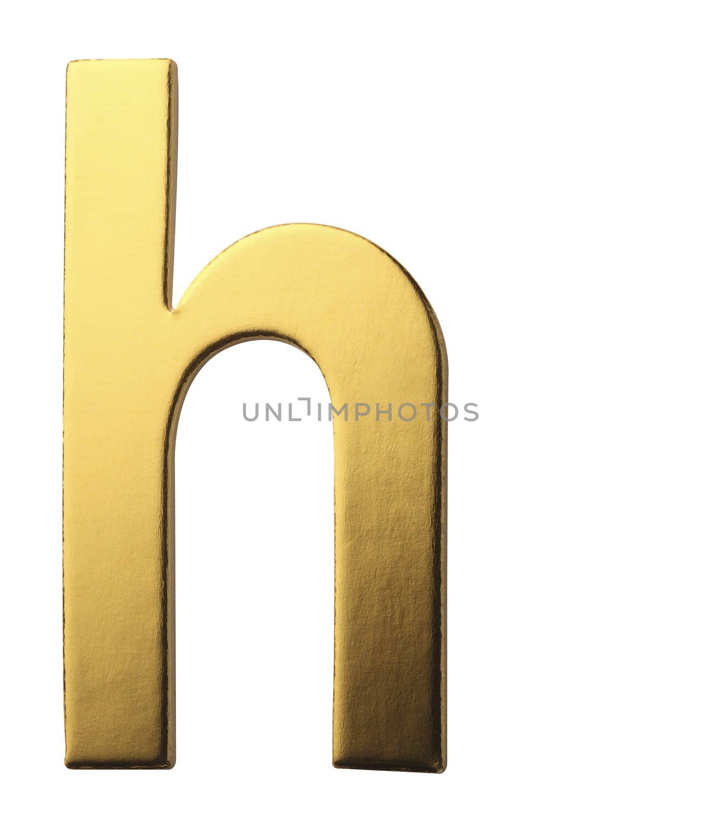golden color alphabet of letter h