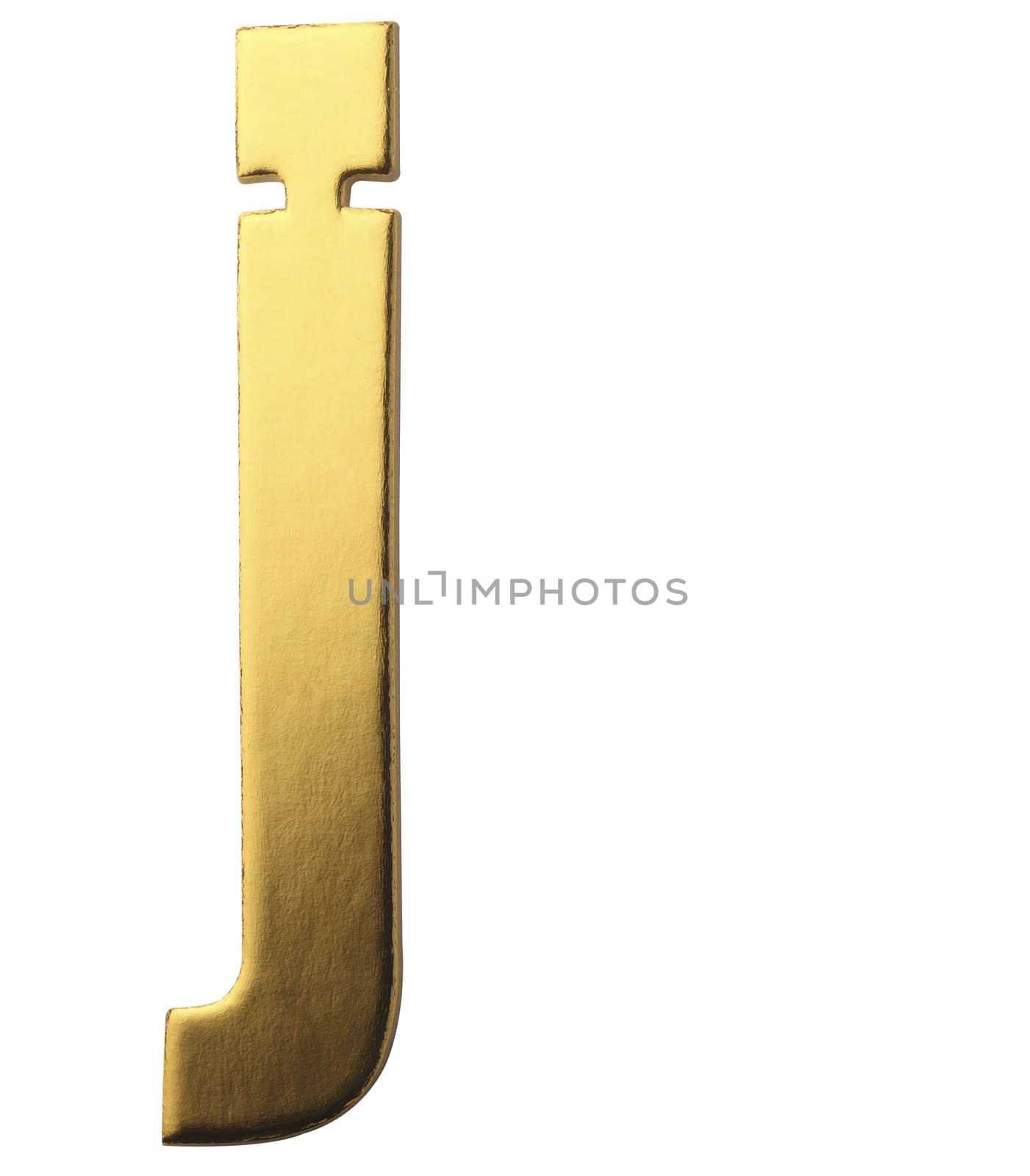 golden color alphabet of letter j