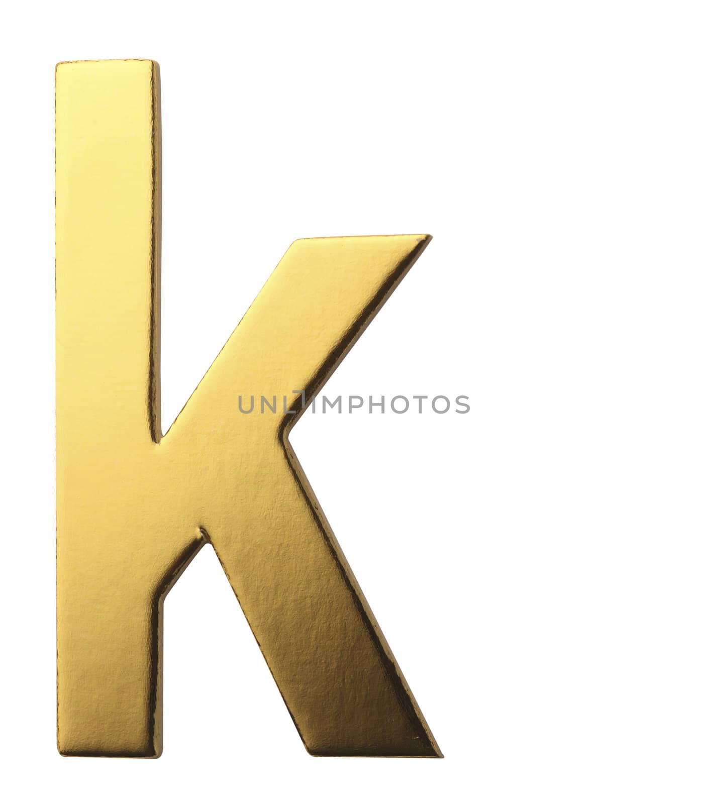 golden color alphabet of letter k