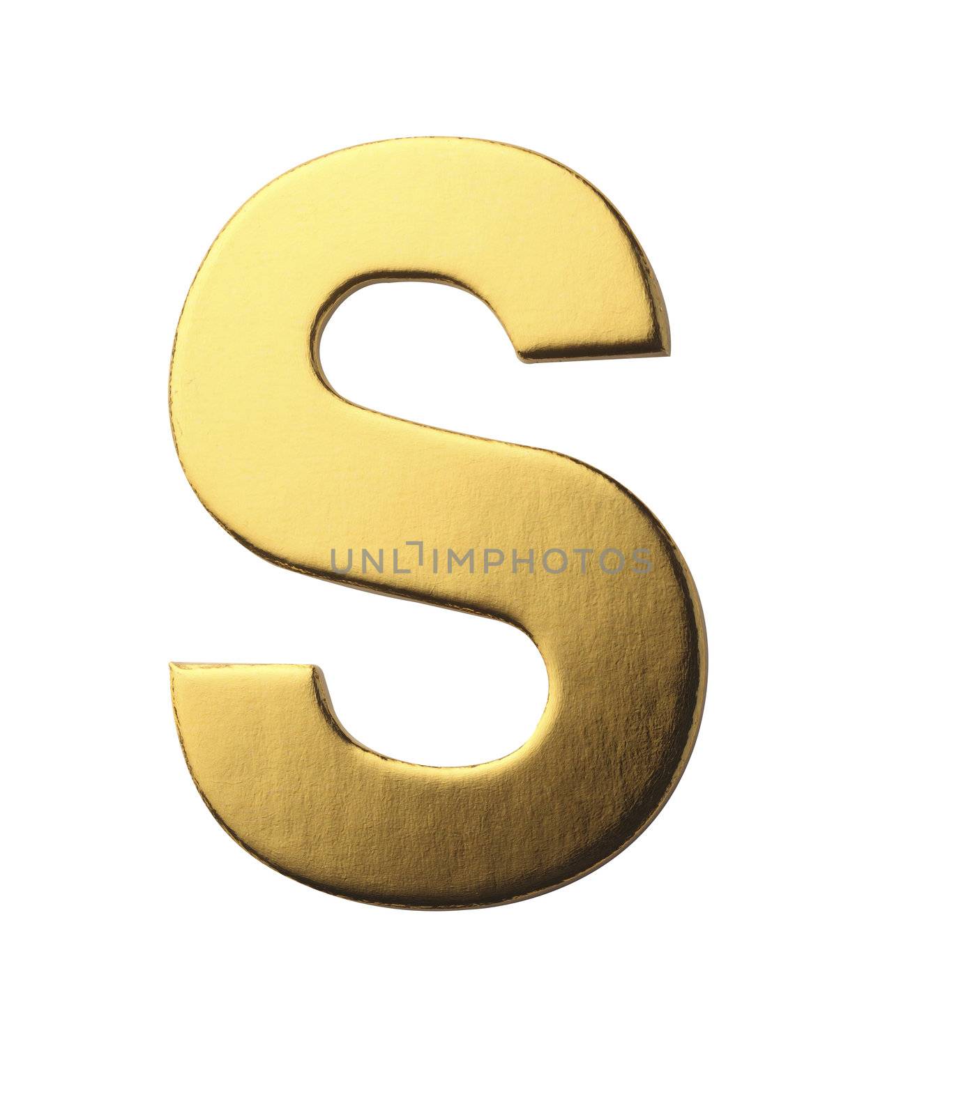 golden color alphabet of letter s