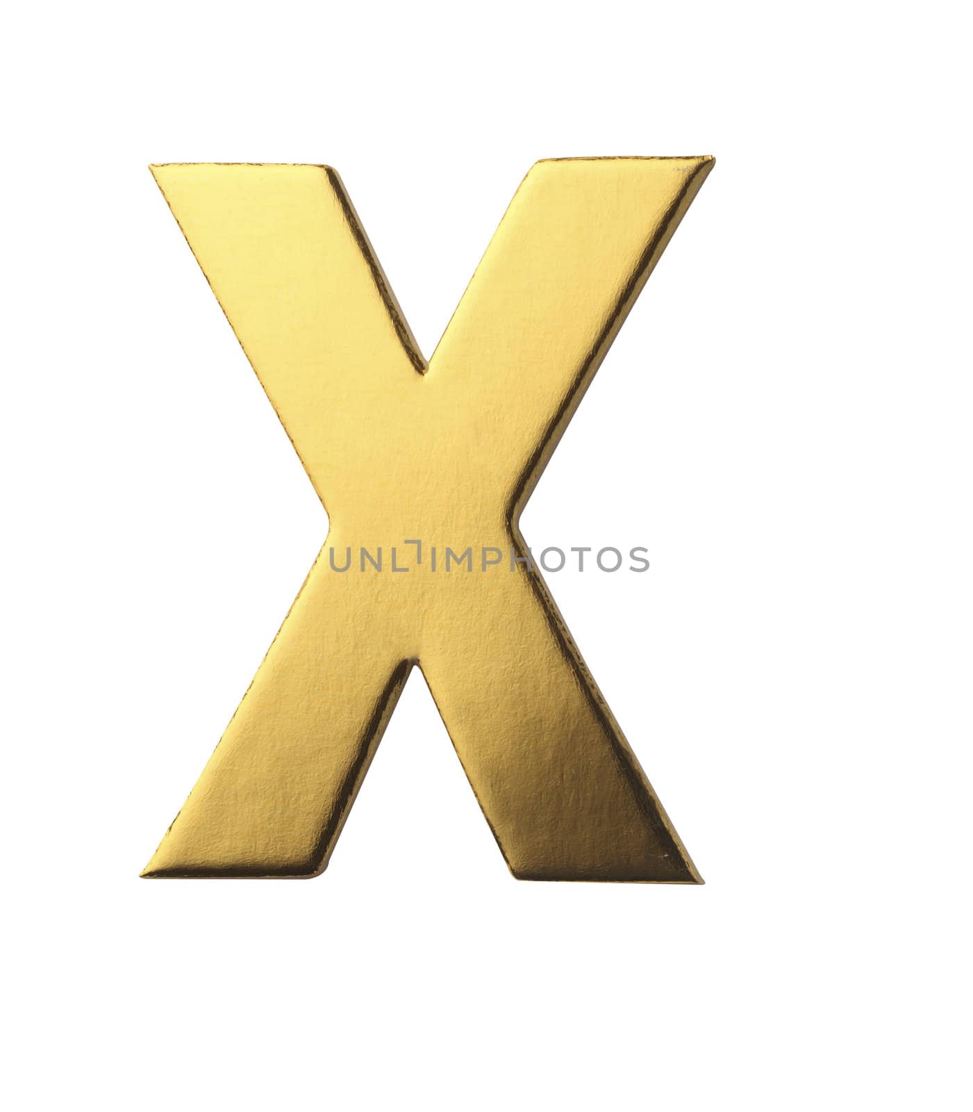 golden color alphabet of letter x