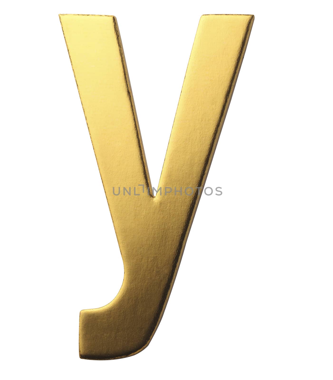 golden color alphabet of letter y