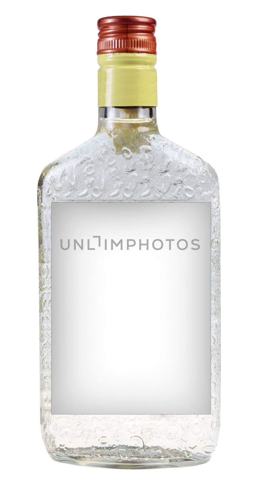 A bottle of vodka isolated on white background