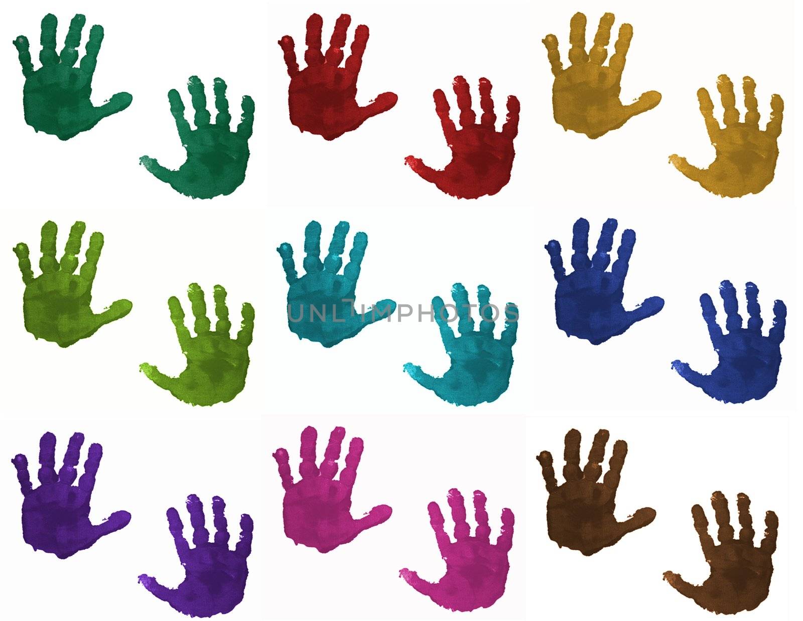 Colorful children's hands by sundaune