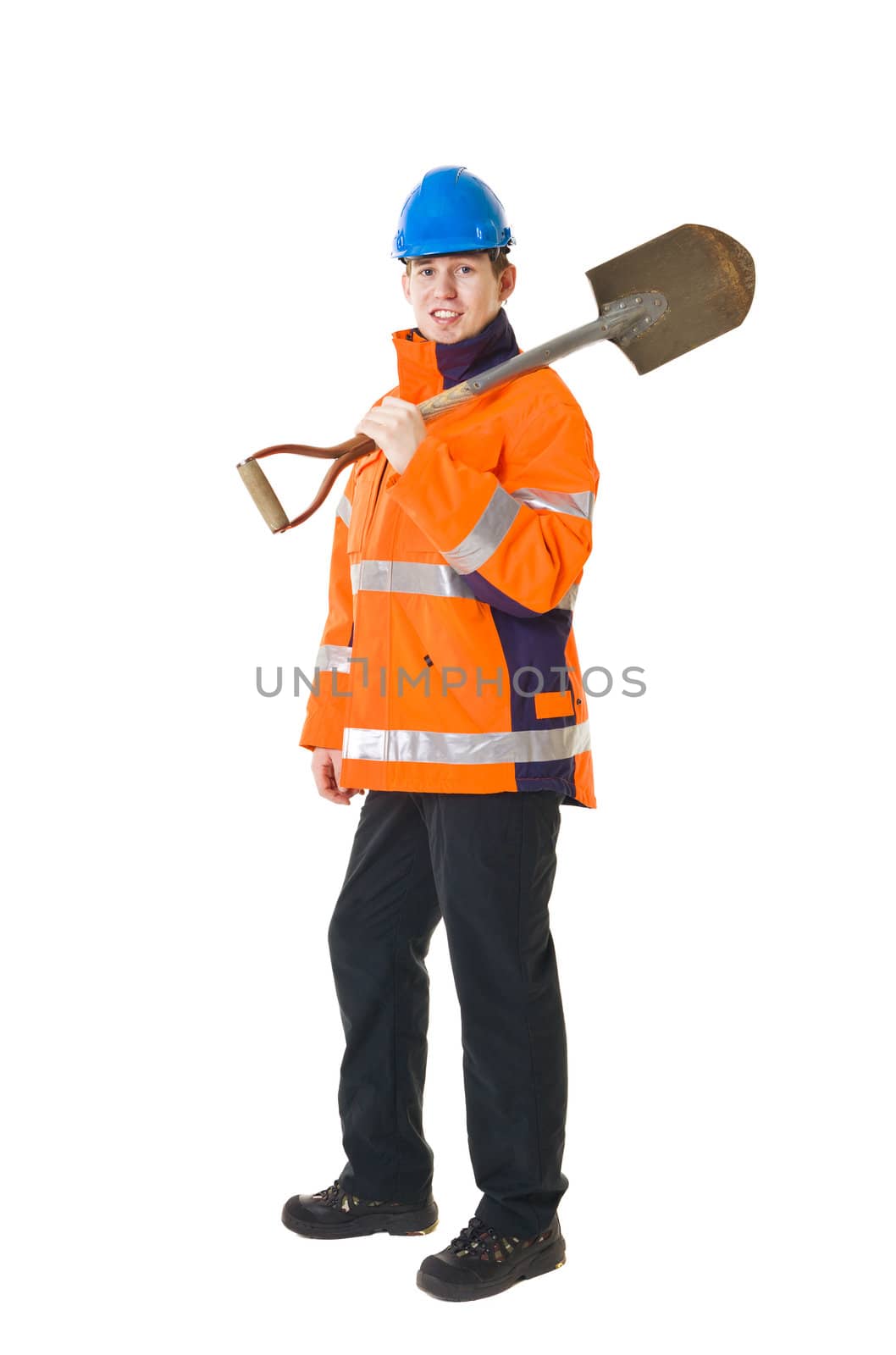 Manual worker isolated on white background