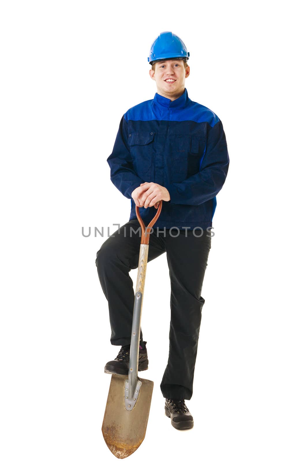 Manual worker isolated on white background