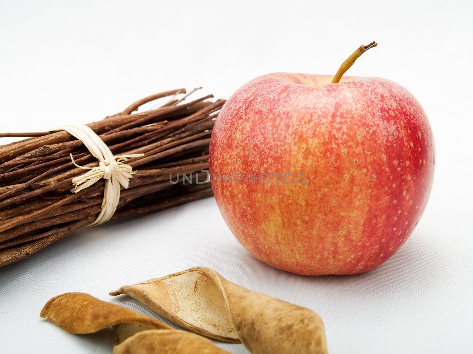 Red apple in a kitchen