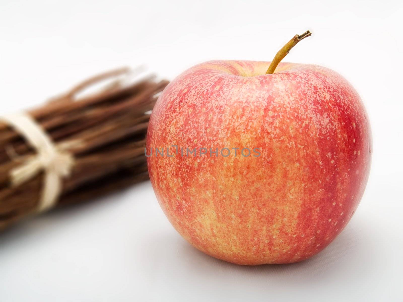 Red apple in a kitchen