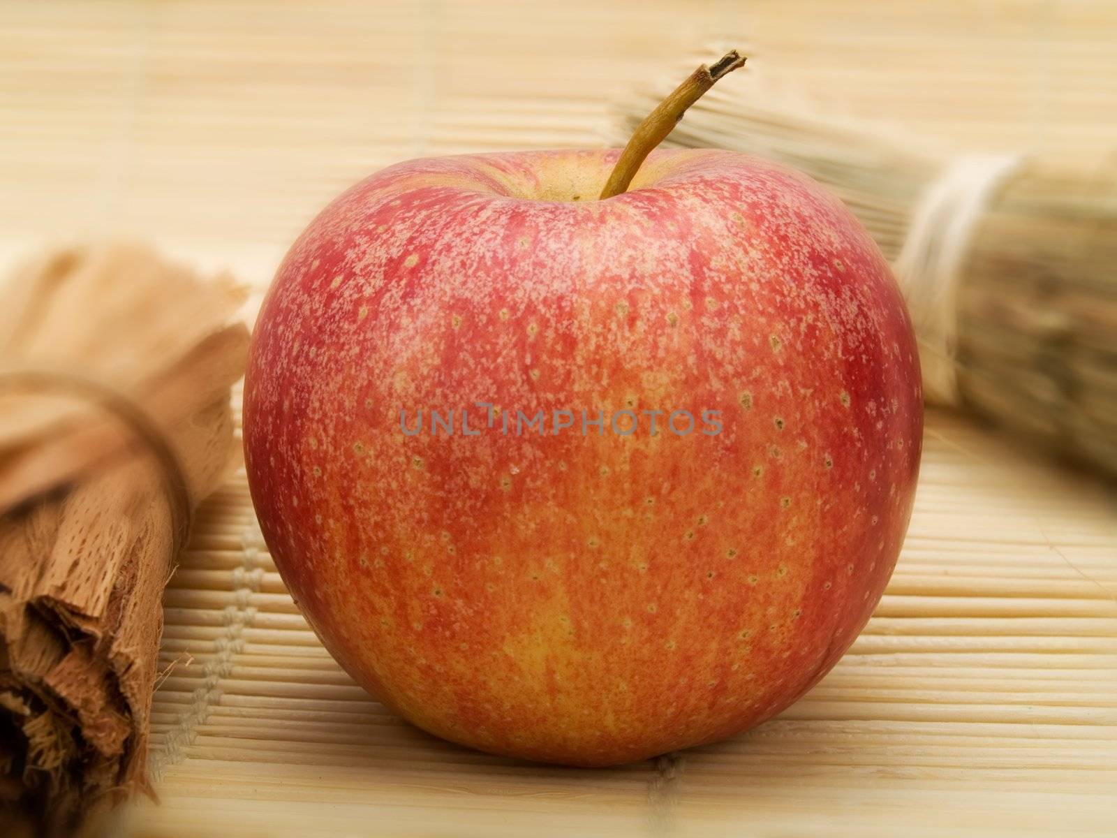 Red apple in a kitchen