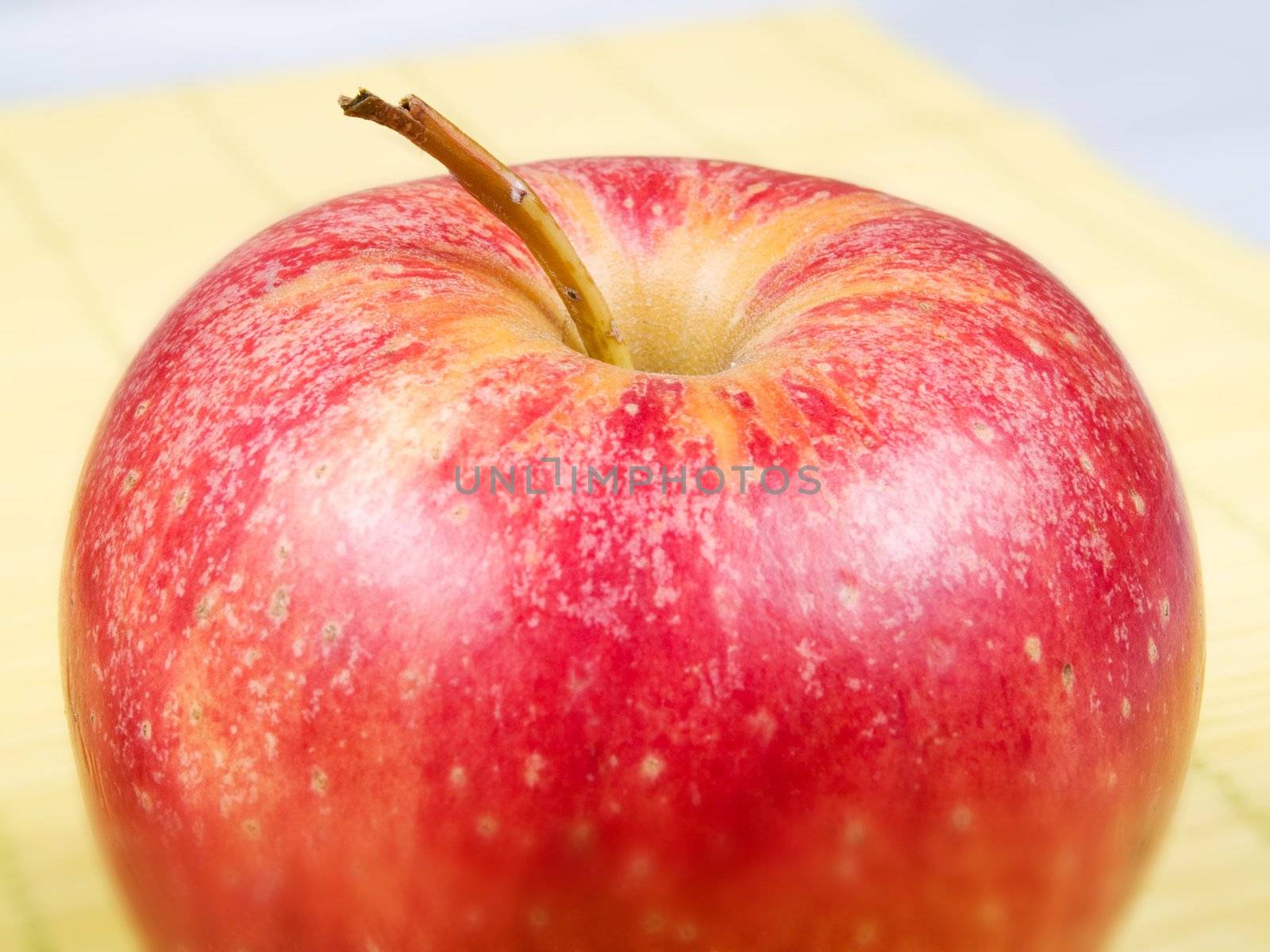 Red apple in a kitchen