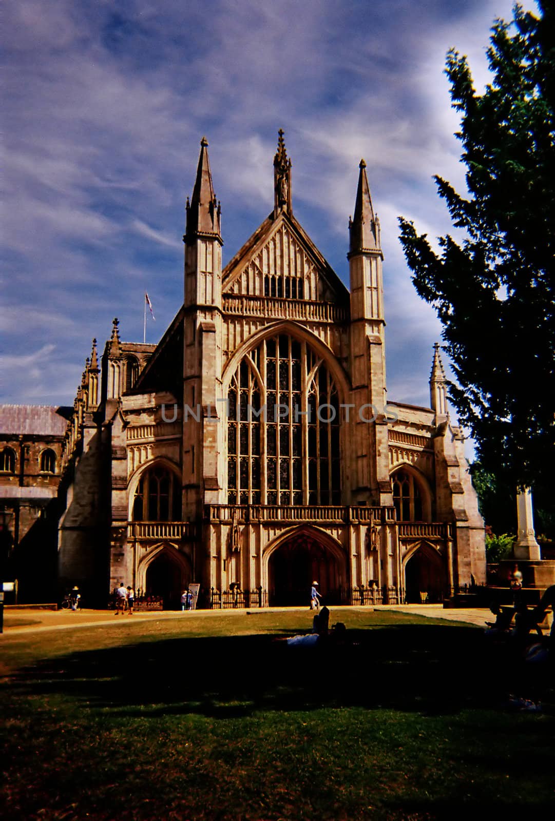 Winchester Cathedral captured in Winchester England built almost 1000 years ago.