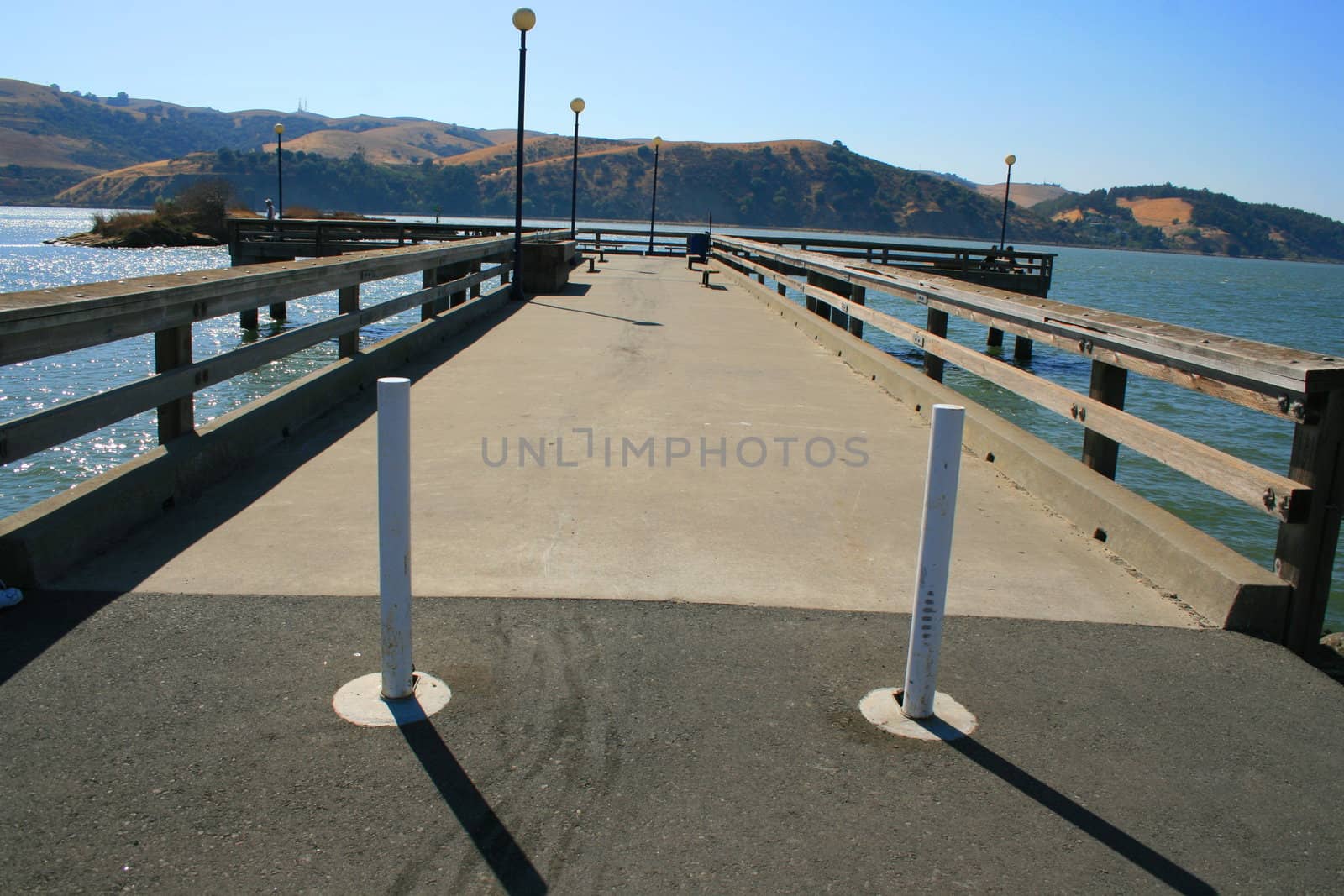 Small pier on a sunny day.
