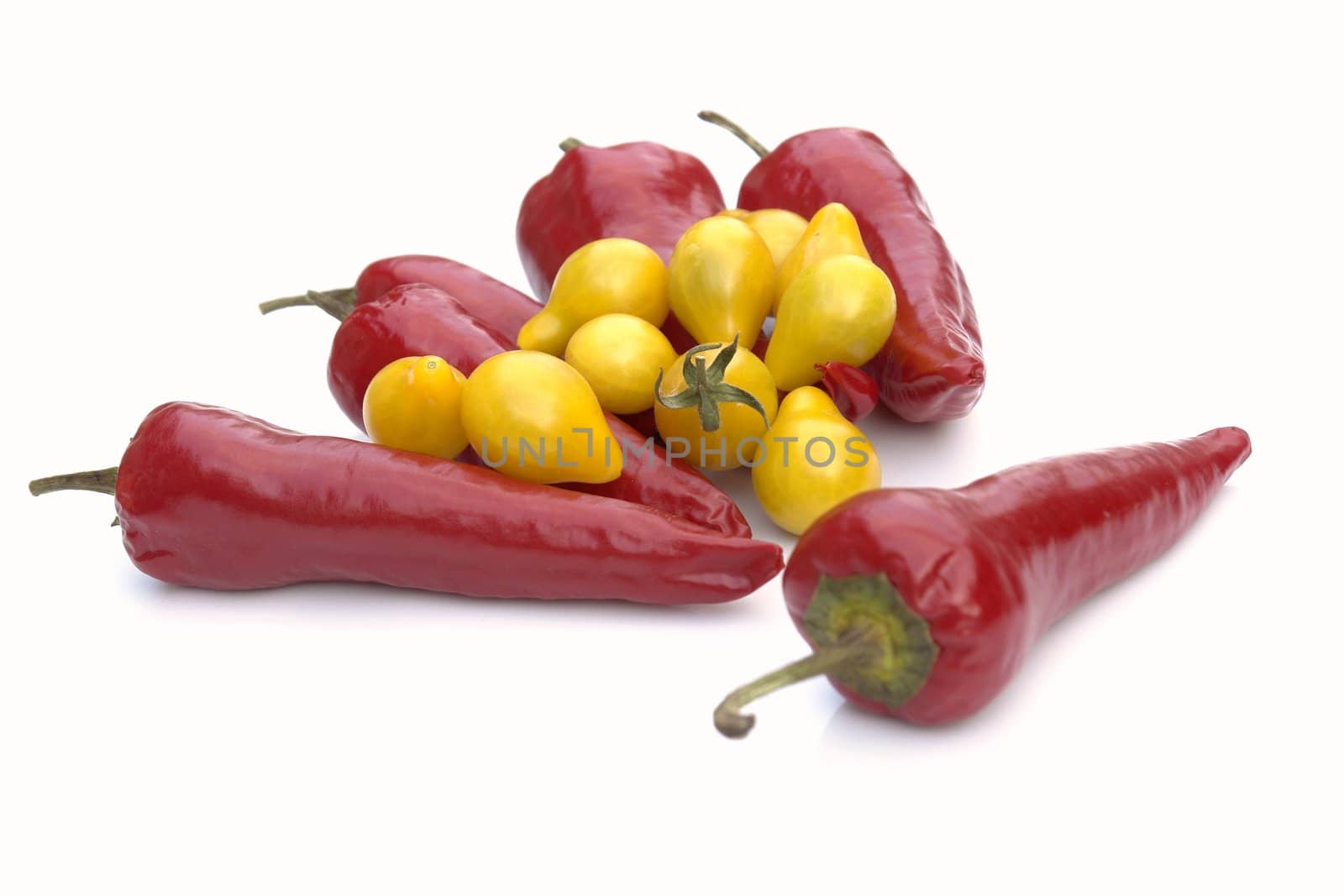 hot pepper on the white background