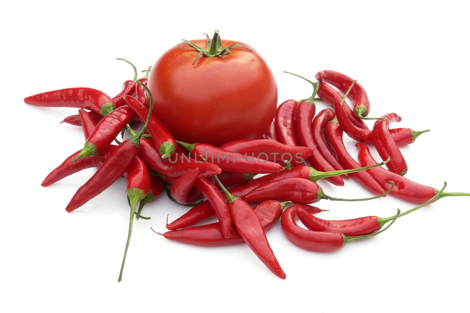hot pepper on the white background 