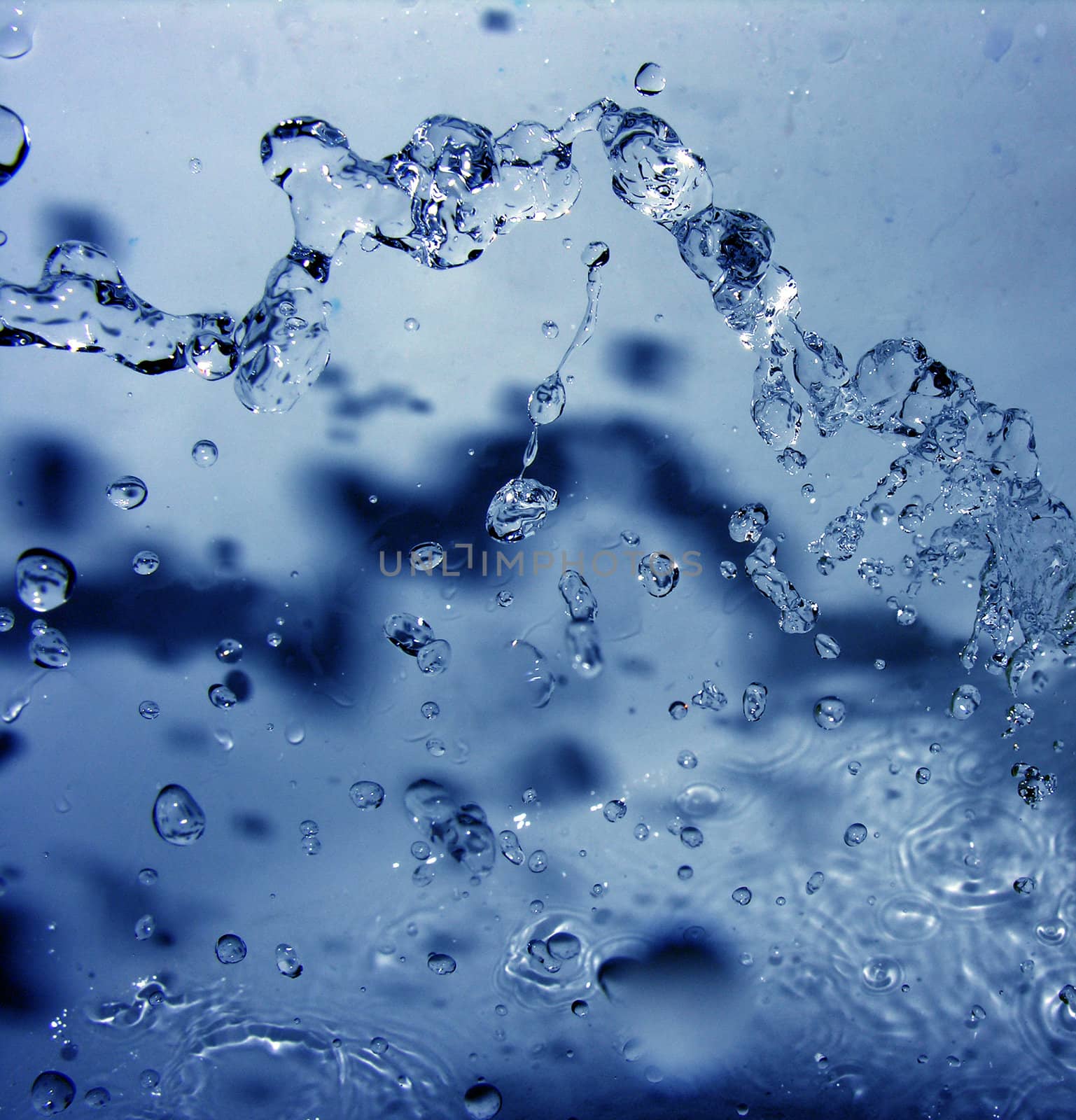 close shot of water drops  