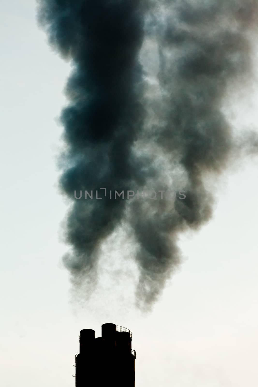 Industrial pollution chimneys black smoke emission by PiLens