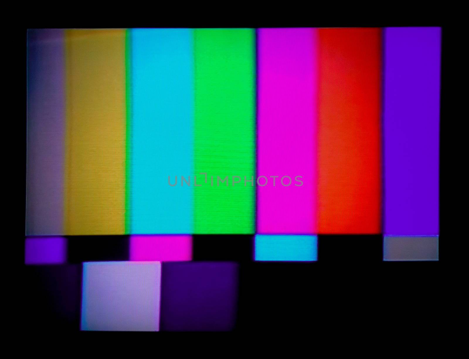 close up of tv test signal