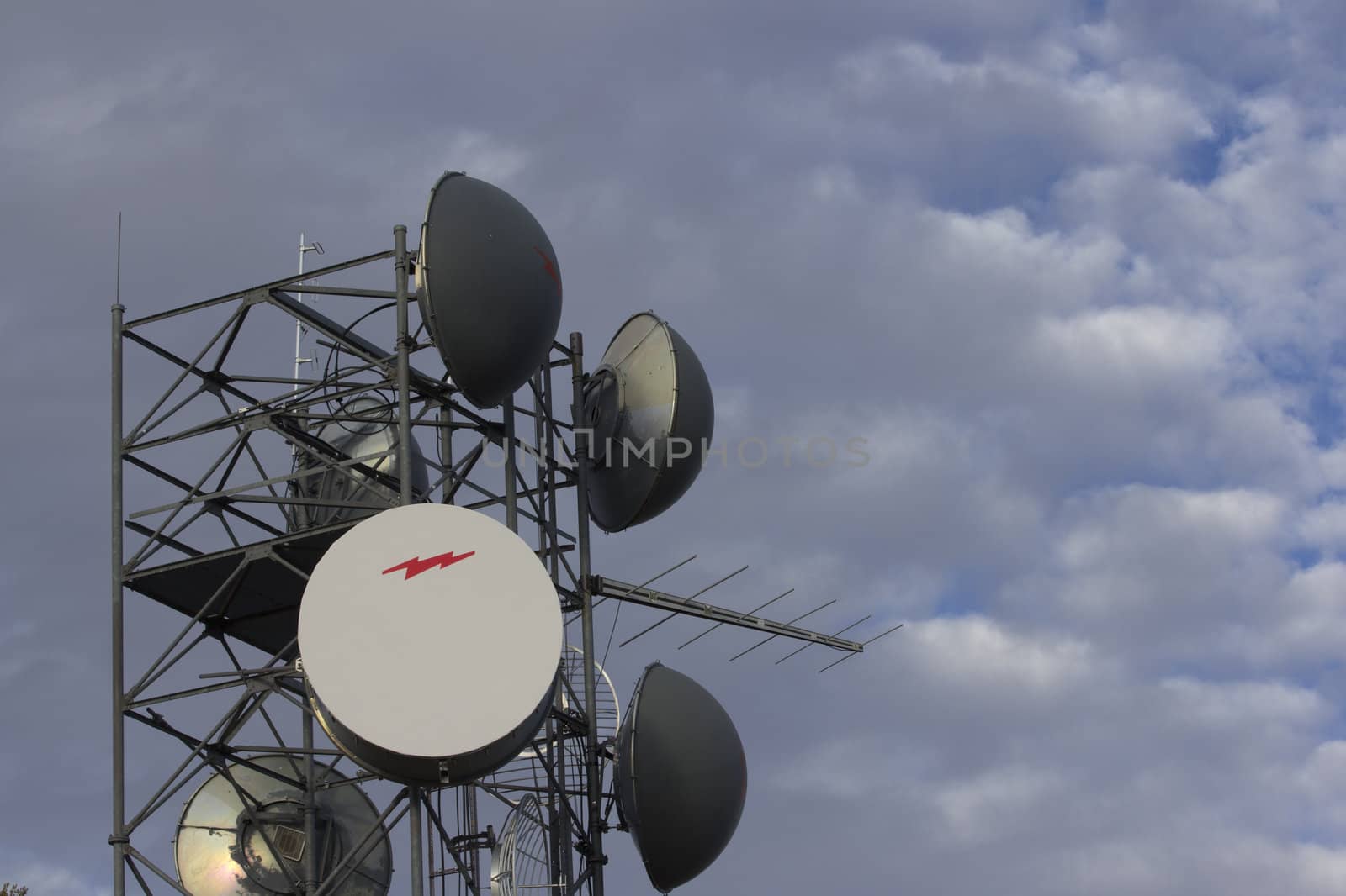 Wireless radio antennas with clouds by jeremywhat