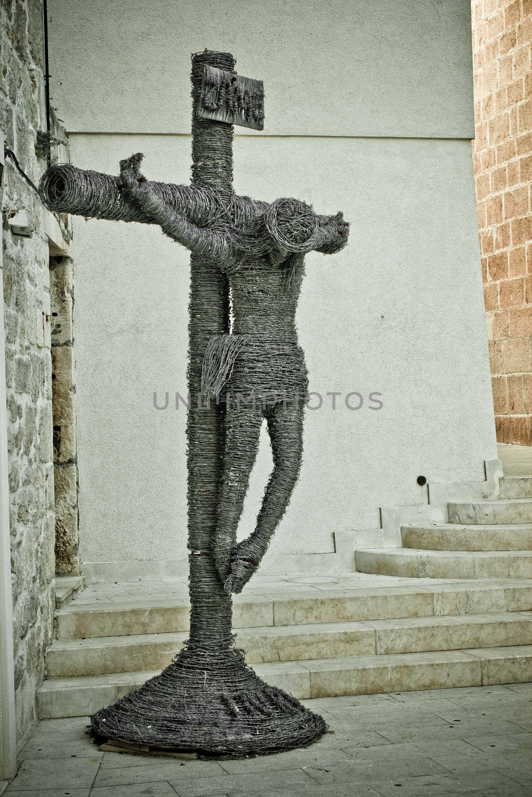 Barb wire Jesus Christ crucifixion by xbrchx