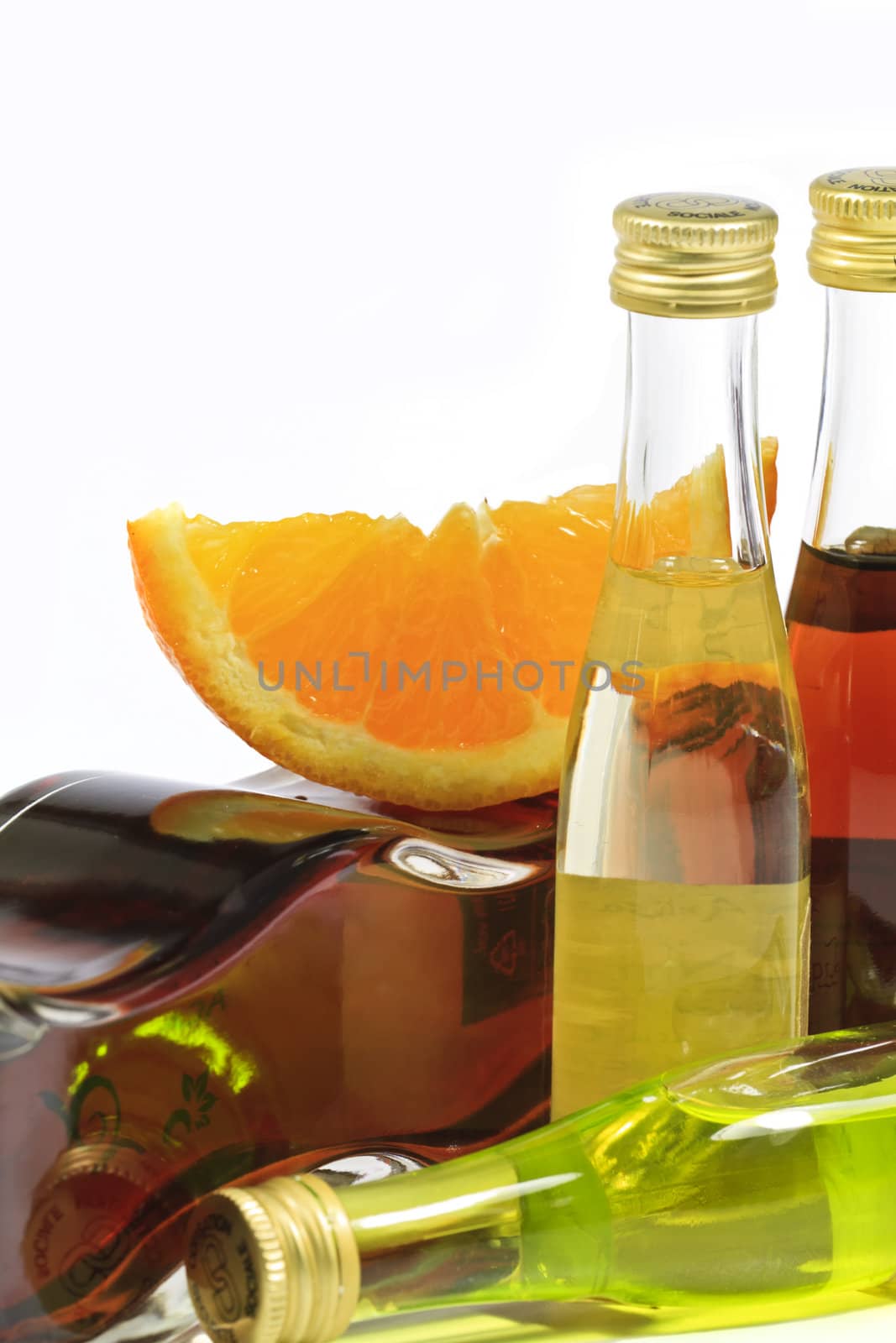 Liquor Bottles isolated on white background