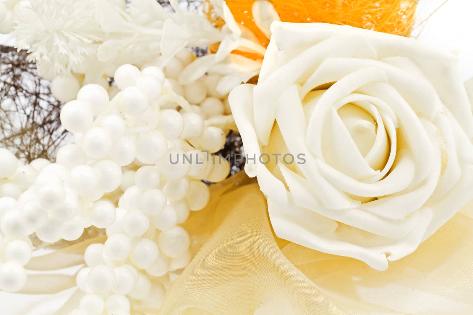 White rose arranged in beautiful flower decoration