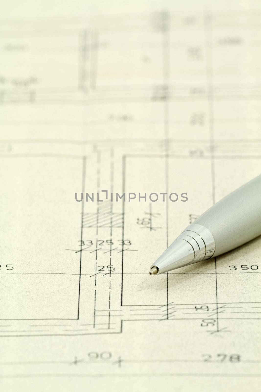 Blueprints detail background, architectural project 