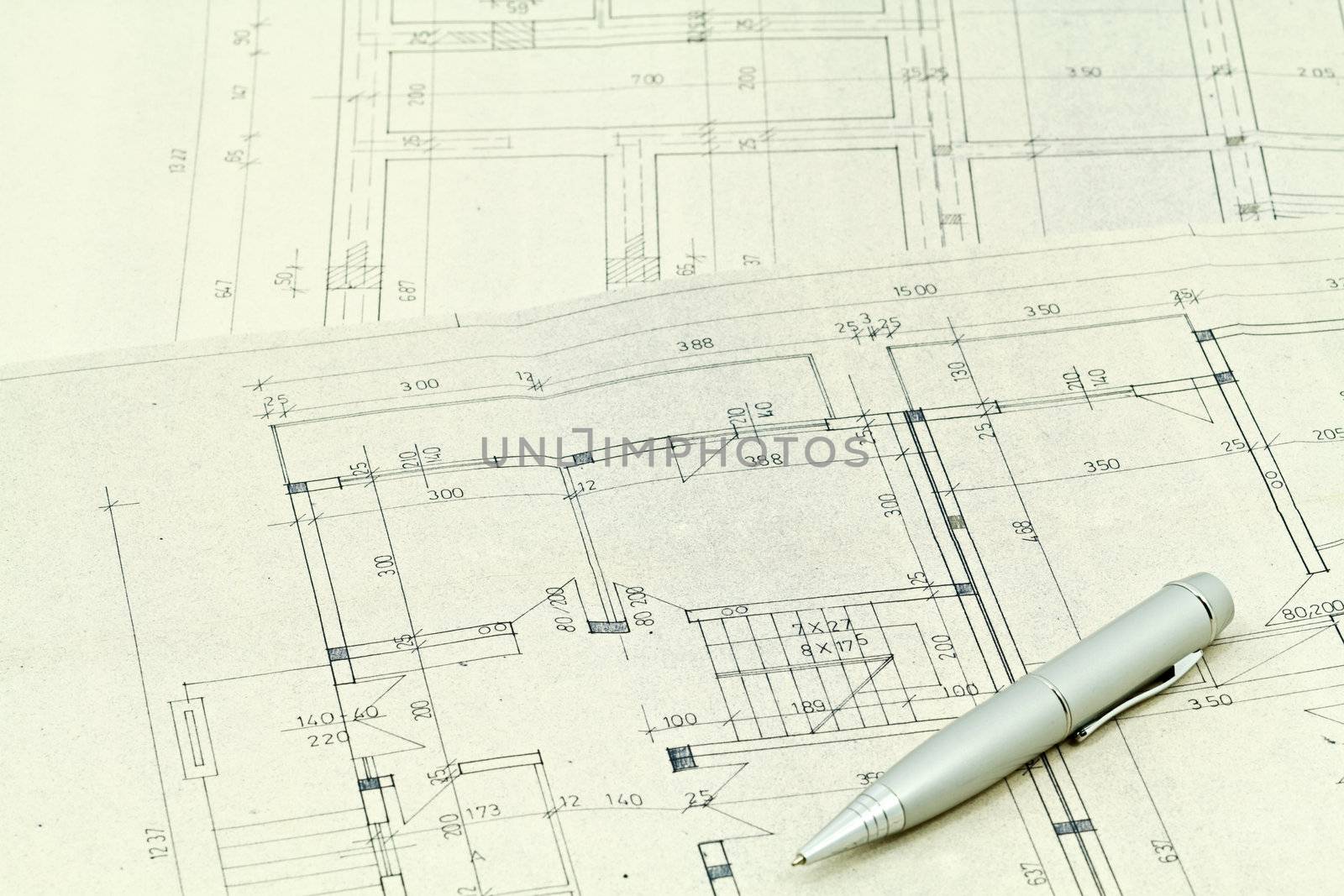 Blueprints detail background, architectural project 