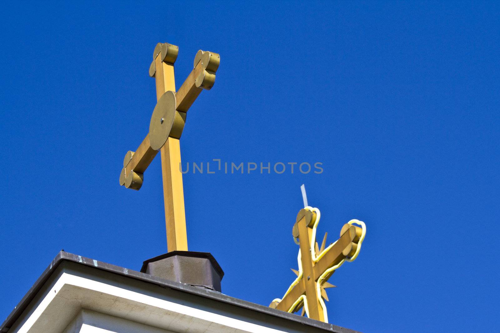 Goden crosses on the Church Roof