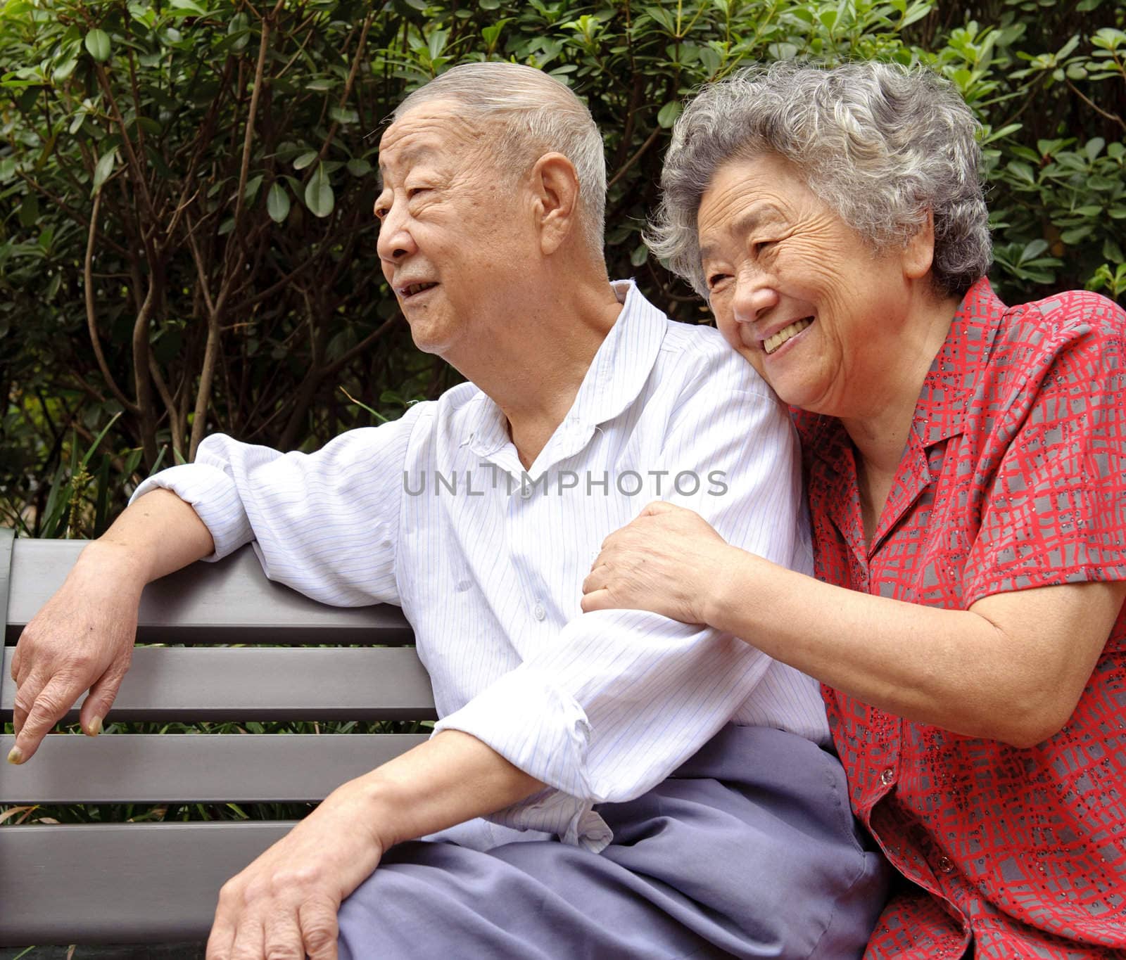 an intimate senior couple