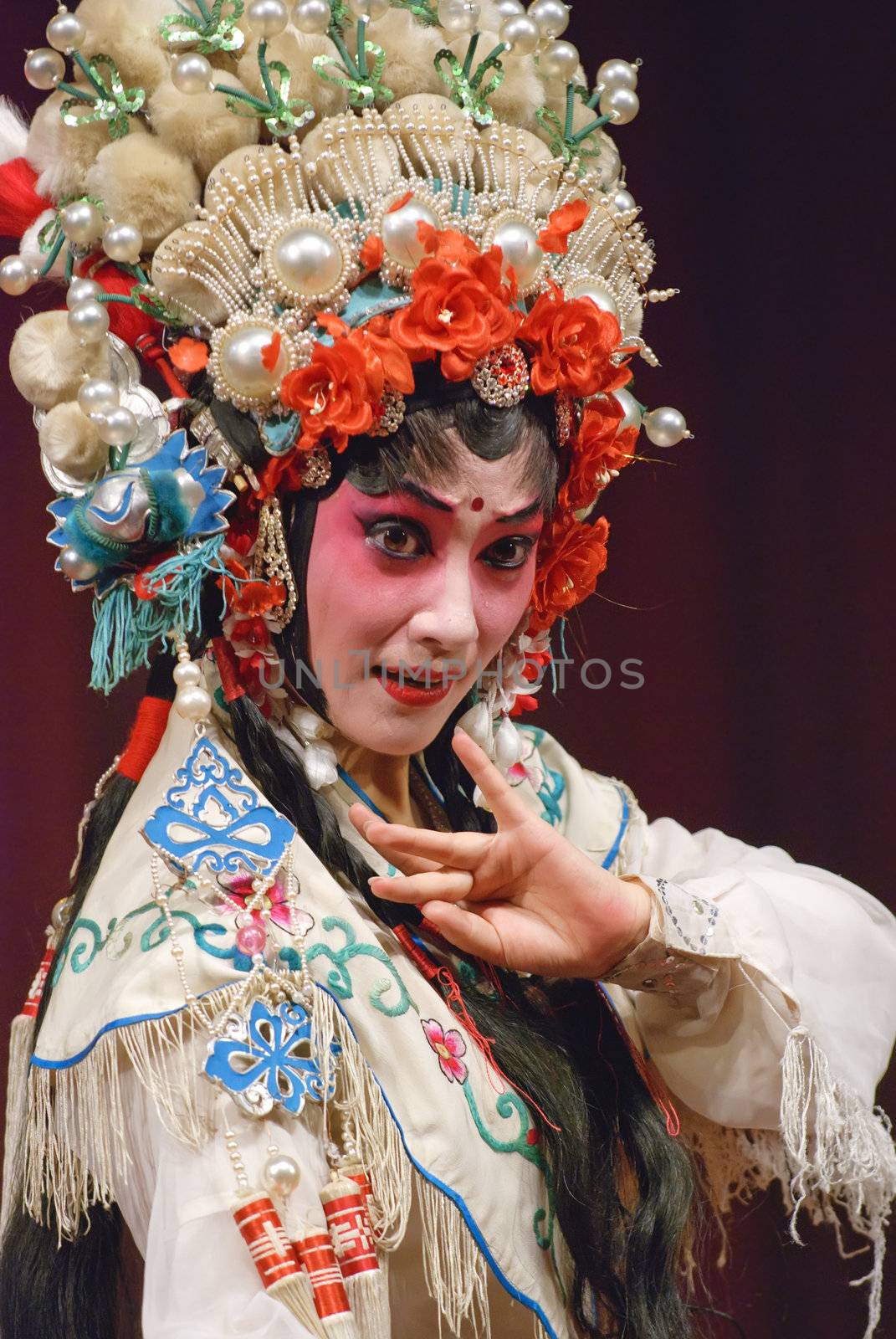 Pretty chinese opera actress with traditional costume by jackq