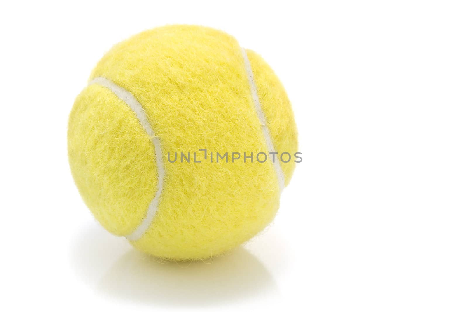 Tennis ball on white with background