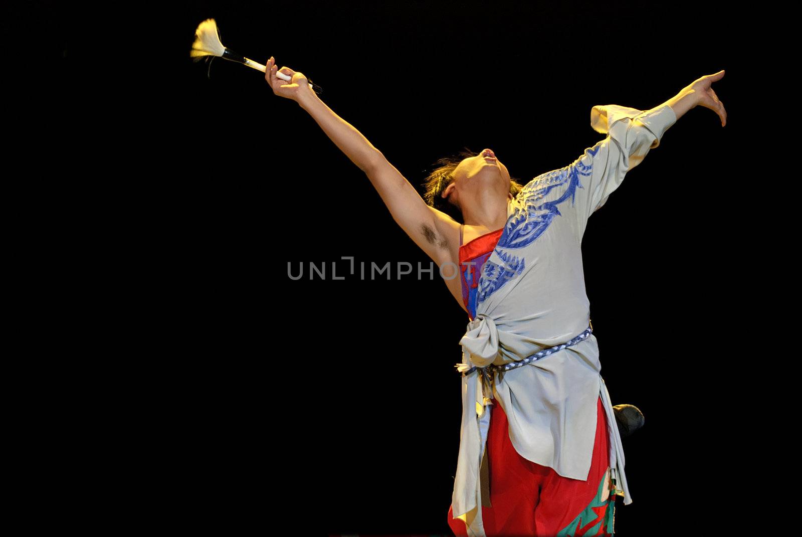 CHENGDU - DEC 12: Beijing Dance Academy perform solo dance "handwriting addict" at JINCHENG theater in the 7th national dance competition of china.Dec 12,2007 in Chengdu, China.
Choreographer: Hu Yan, Cast: Wu Shuai