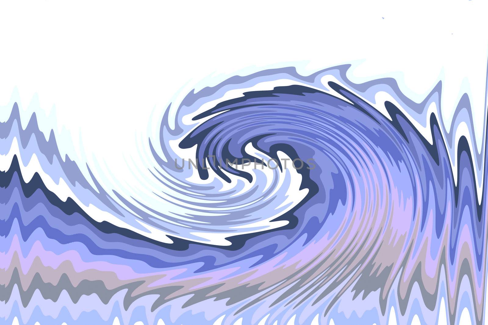 A blue wave in a stormy ocean