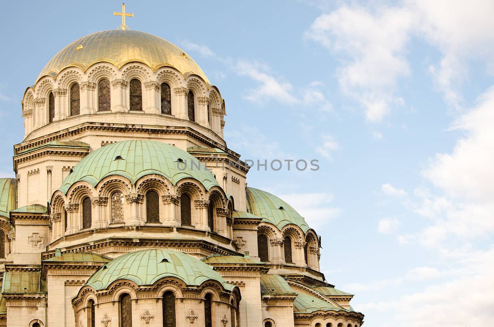 Alexander Nevski Cathedral and blue sky by velislava