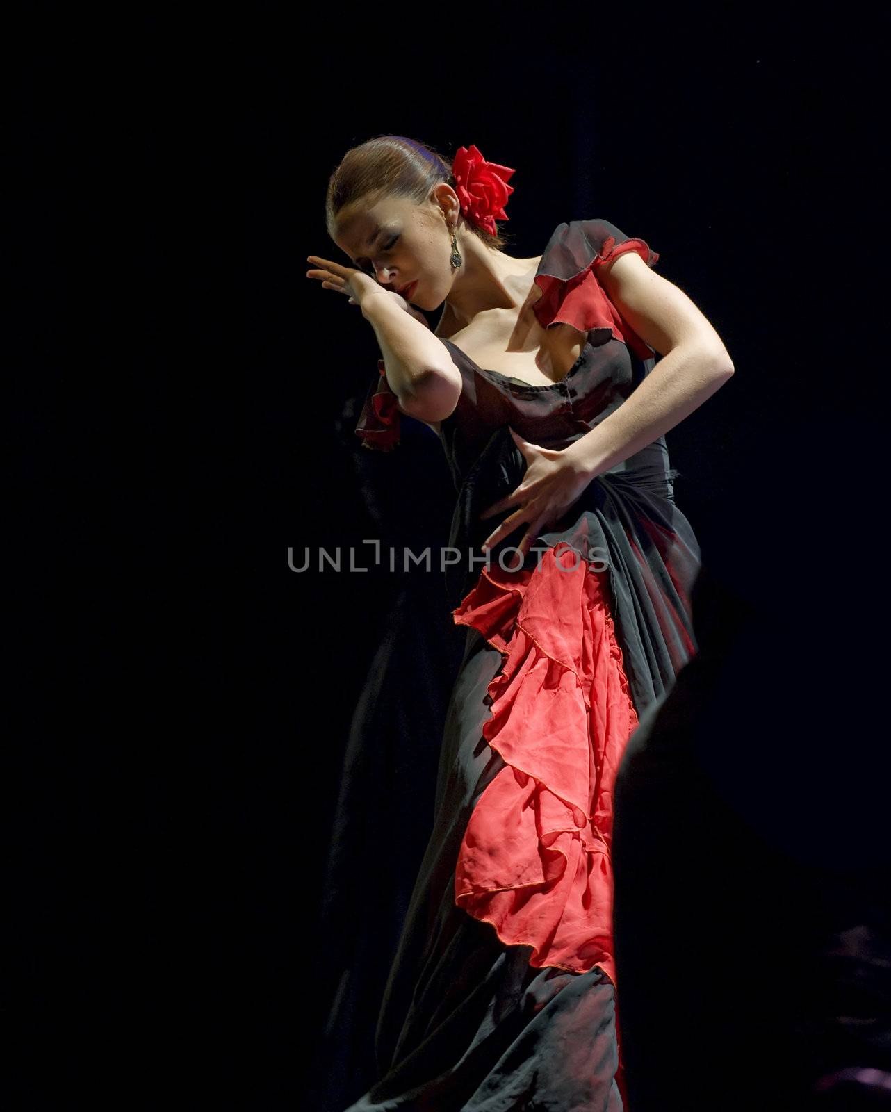 CHENGDU - DEC 28: The Best Flamenco Dance Drama "Carmen" performed by The Ballet Troupe of Spanish Rafael Aguilar(The Ballet Teatro Espanol de Rafael Aguilar) at JINCHENG theater DEC 28, 2008 in Chengdu, China.
