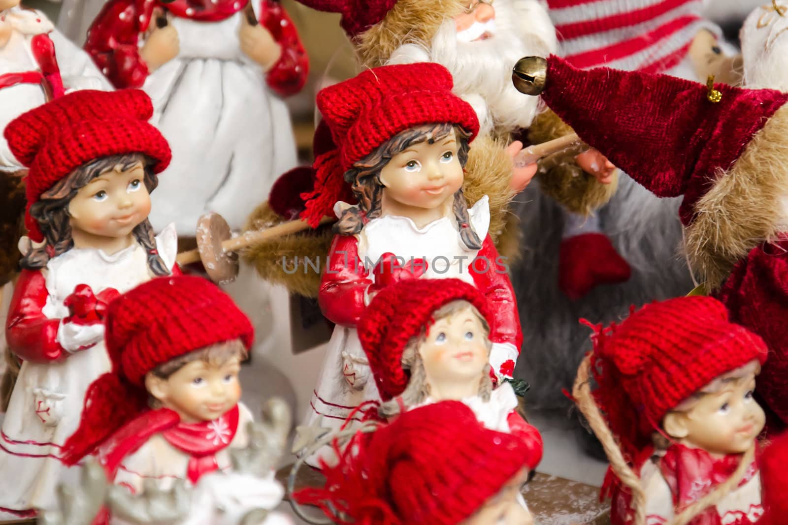 Christmas dolls in white and red