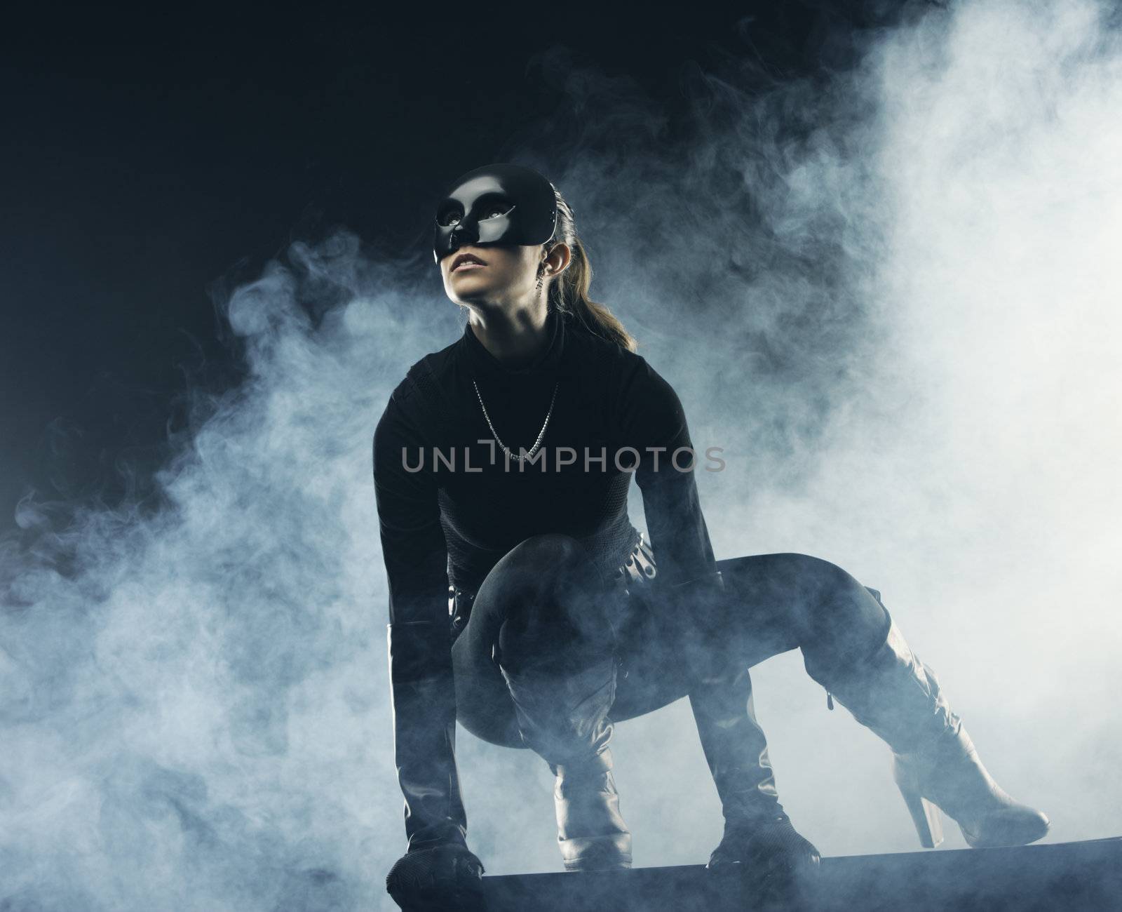Female thief in black mask