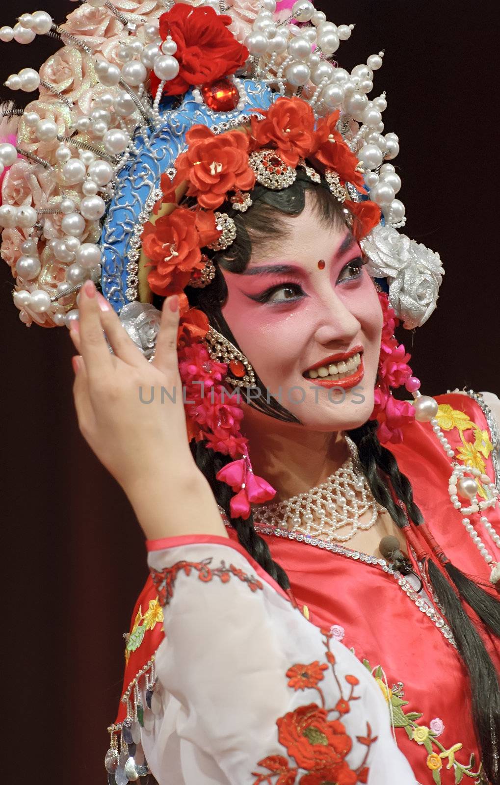 Pretty chinese opera actress with traditional costume by jackq