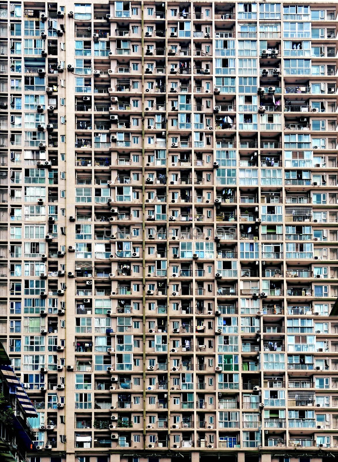 crowded apartments in an apartment building by jackq