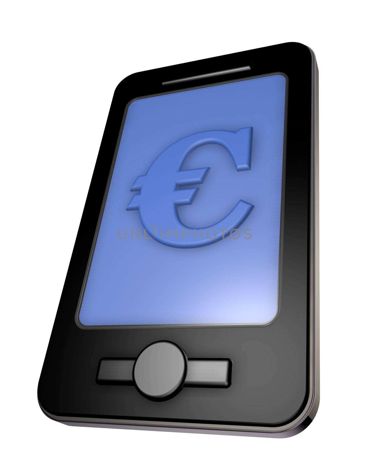 smartphone with euro symbol - 3d illustration