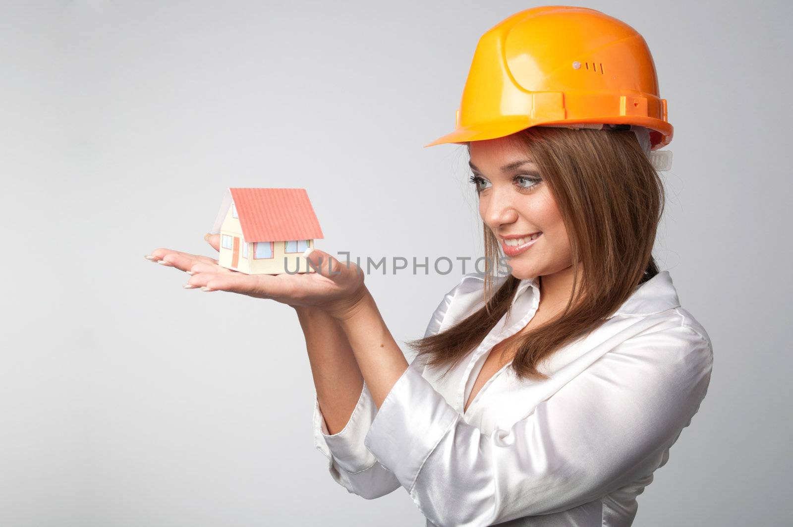 Little House in the hands of young and beautiful business woman