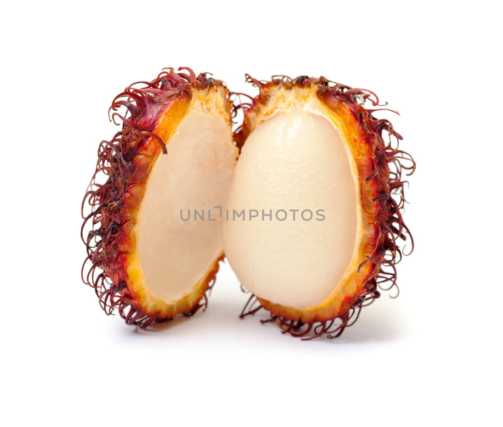 Rambutan, Tropical Fruit, on white background