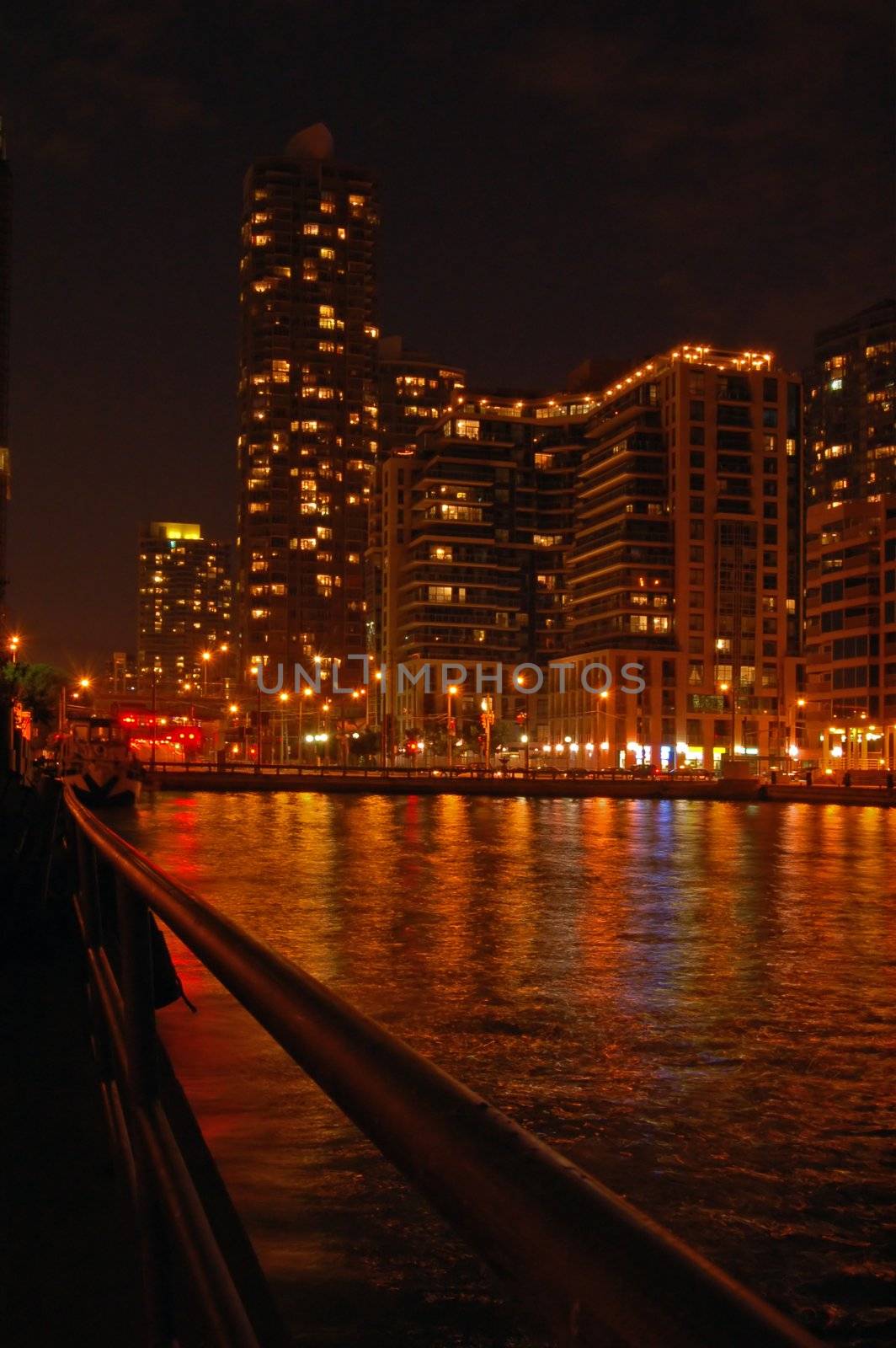 Toronto water front in the night